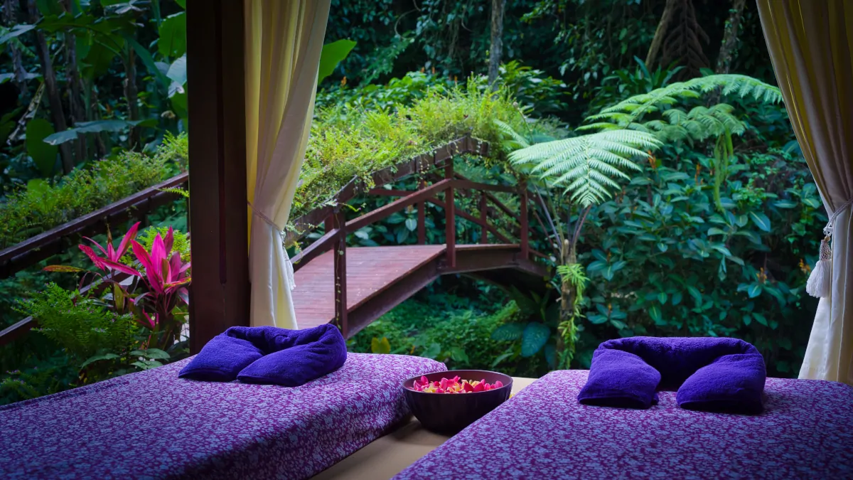 Open-air jungle spa experience in Ubud with natural surroundings and relaxation