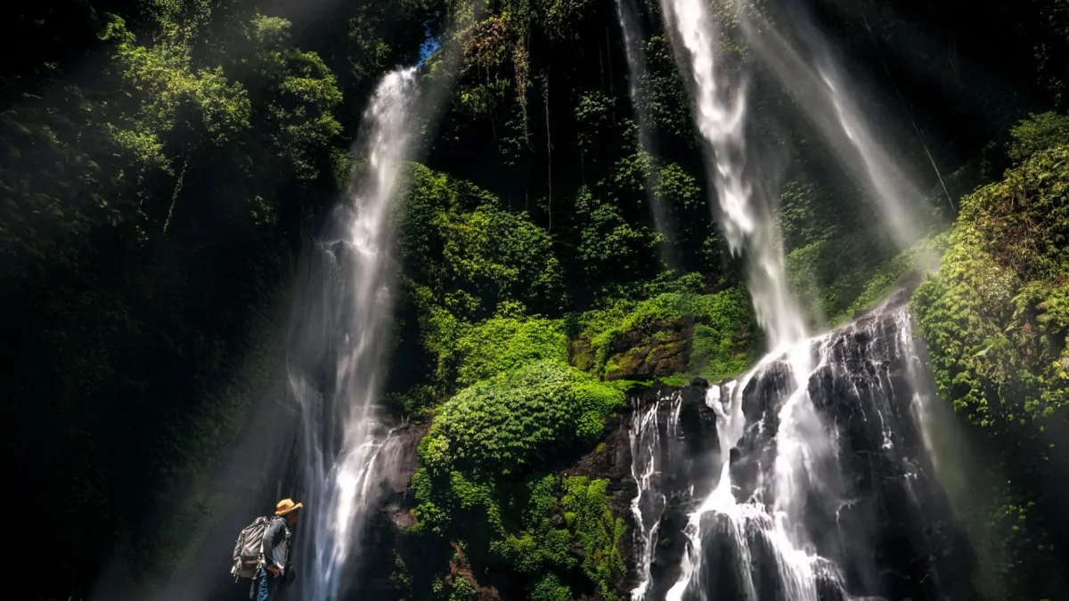 Munduk Bali waterfall jungle mountain mist quiet hidden nature location