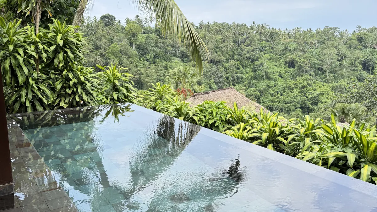 Private infinity pool villa hidden in the rainforest at Hanging Gardens of Bali