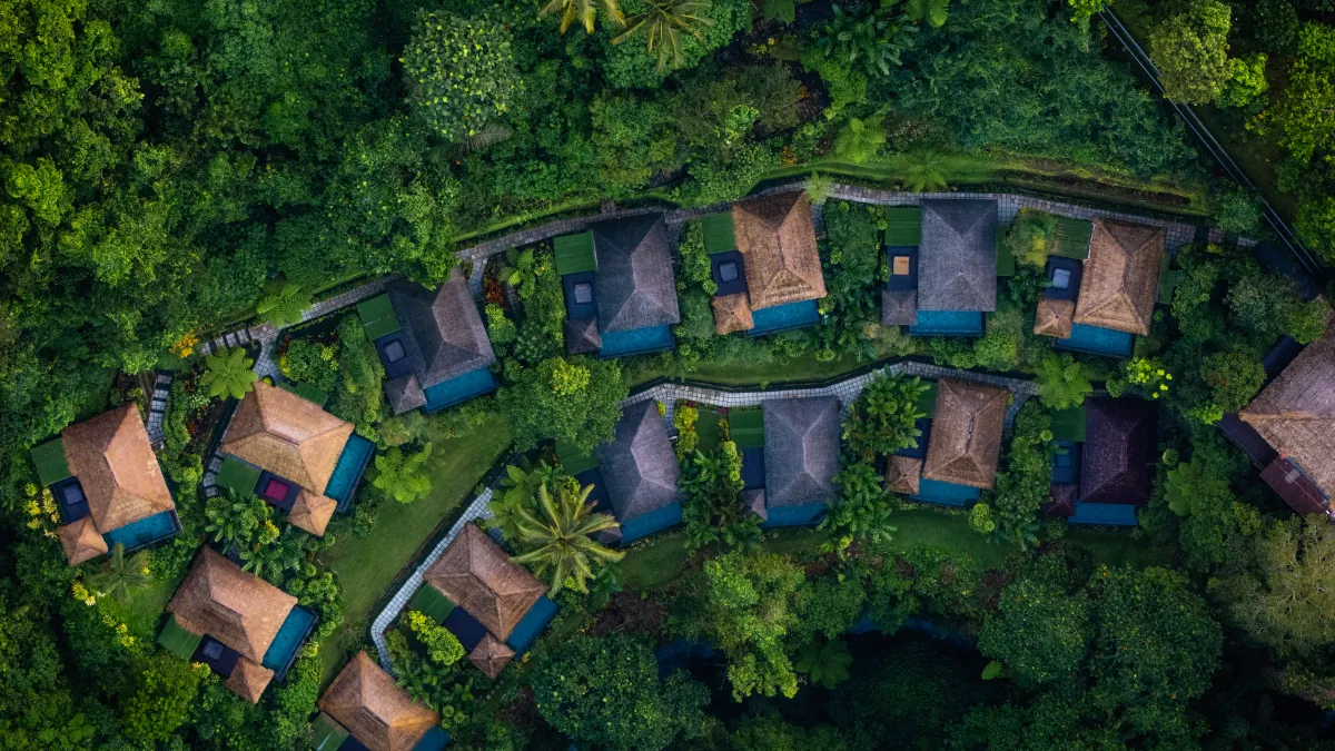 Private rainforest villa at Hanging Gardens of Bali overlooking the Ayung River
